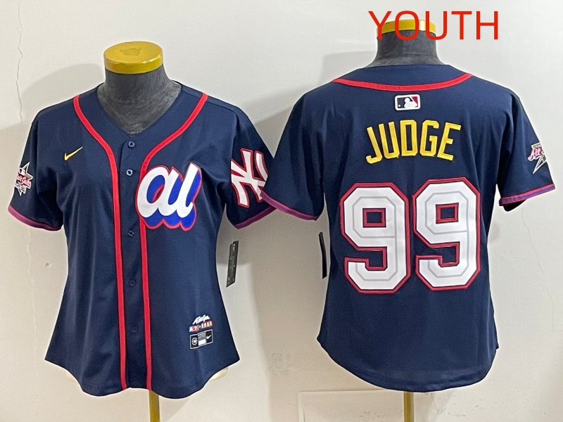 Youth 2025 New York Yankees 99 Judge dark Blue All star Nike MLB Jersey style 0015